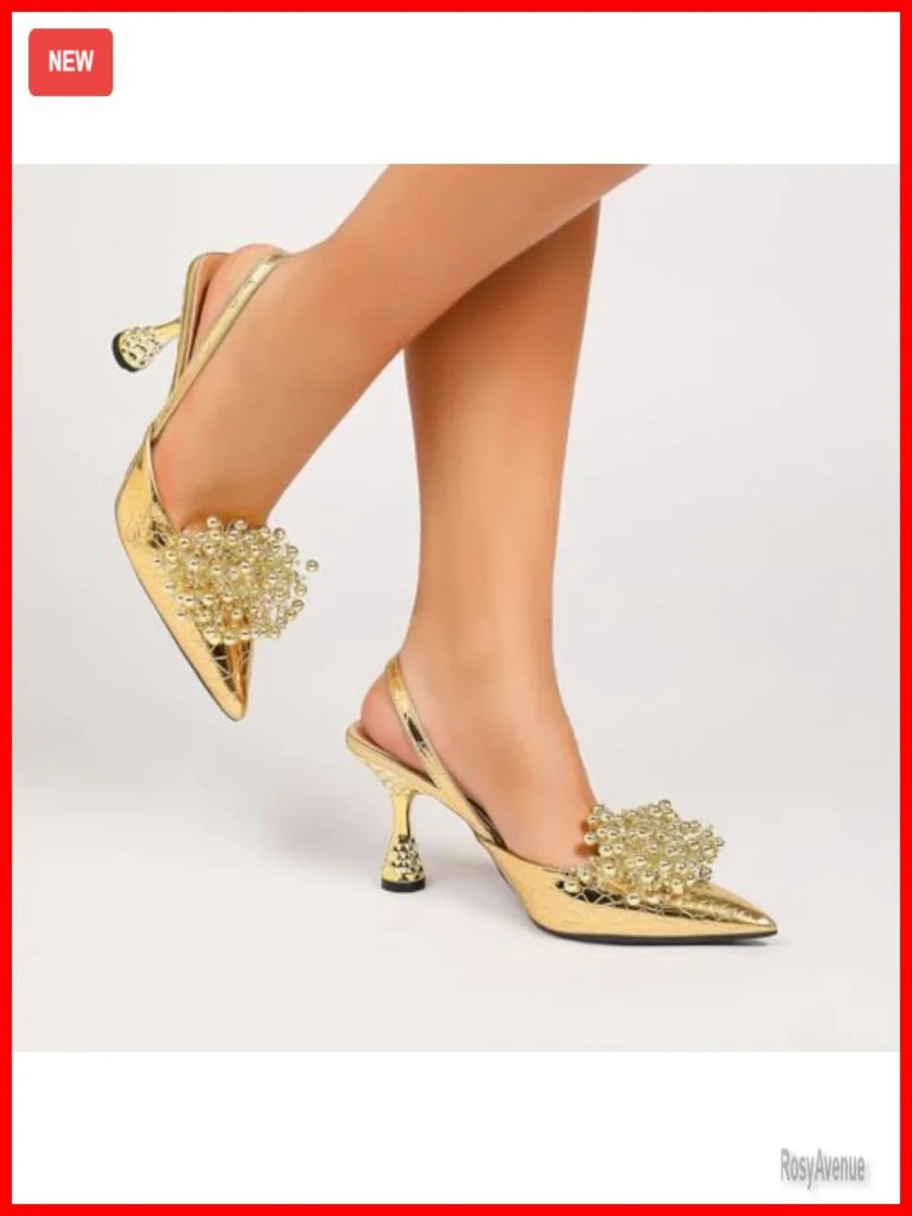 Slingback Block Heels Pumps Pointed Toe 3.5 Inch Arch Support Slip On